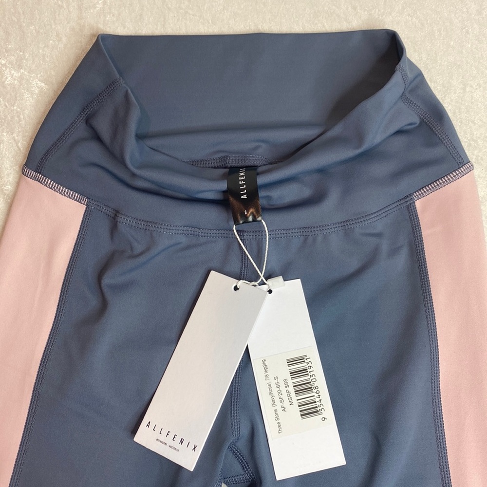 NWT AllFenix Anthropologie Gray/Pink/White Leggings Size S